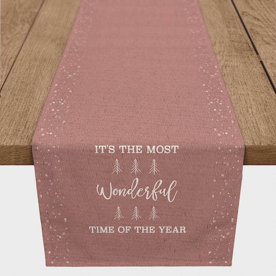 It's the Most Wonderful Time of the Year Red 16" x 72" Cotton Twill Runner